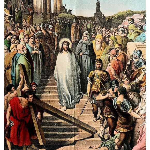 Jesus On The Way To Calvary 1890 Dore Victorian Lithograph Print 10 x 15" LGBin4 - Picture 1 of 4